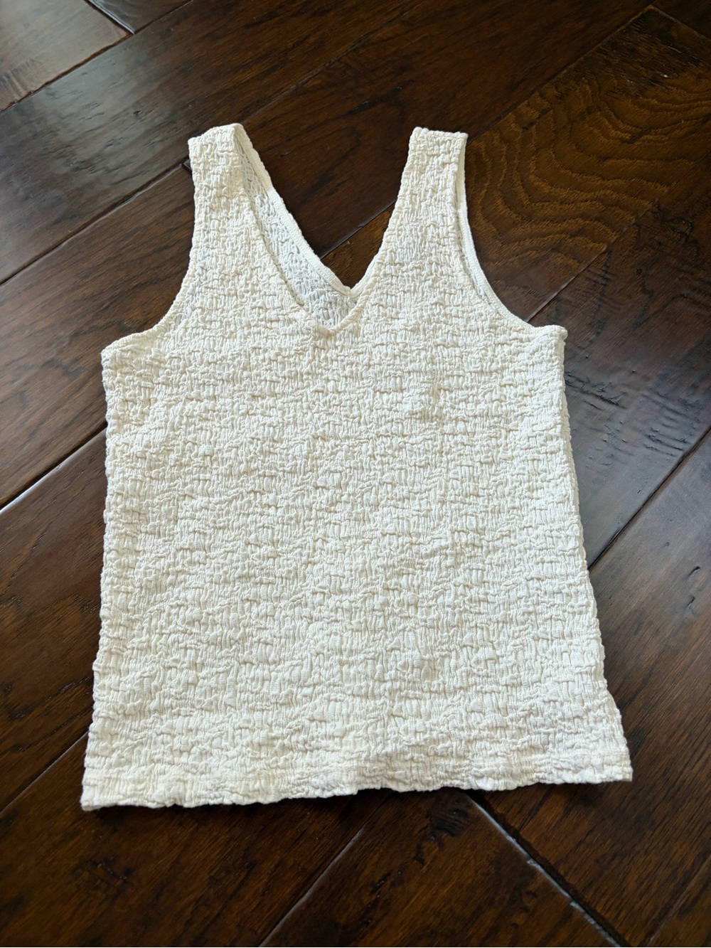 a new day Cream Textured V-Neck Tank